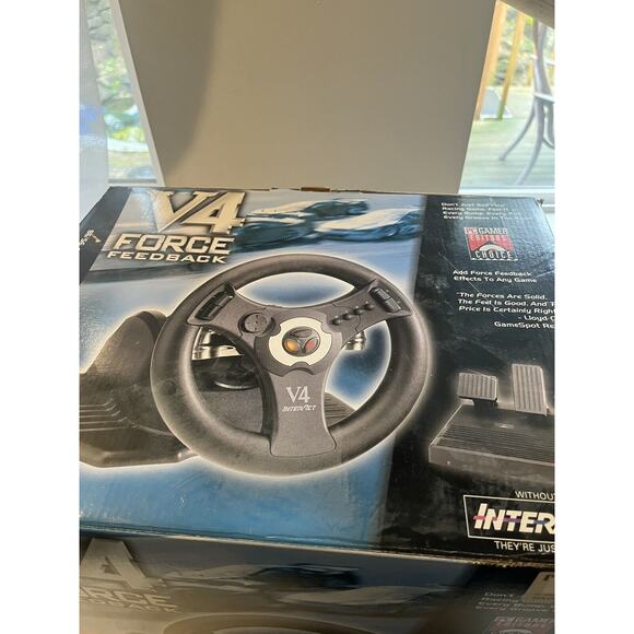 RARE Interact V4 Force Feedback Steering Wheel Pedals For PC Games Windows 95/98 - Picture 8 of 11